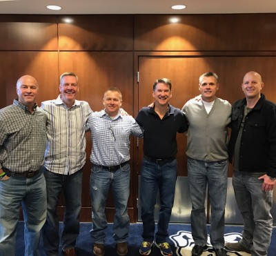 Which one of these guys doesn't belong? From left, Brad Long (Buddy), Dr. Steve Hollar (Rade), Wade Schenck (Ollie), me, Maris Valainis (Jimmy), Divid Neirdorf (Everett).